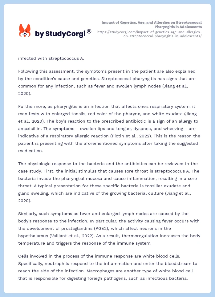 Impact of Genetics, Age, and Allergies on Streptococcal Pharyngitis in Adolescents. Page 2