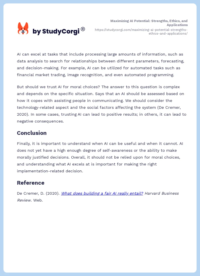 Maximizing AI Potential: Strengths, Ethics, and Applications. Page 2