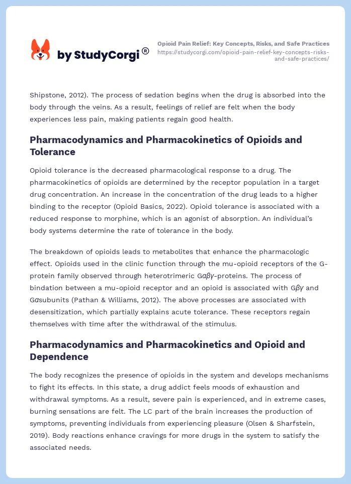 Opioid Pain Relief: Key Concepts, Risks, and Safe Practices. Page 2