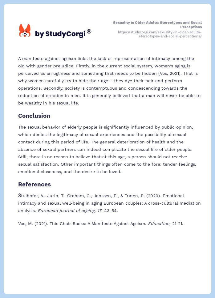 Sexuality in Older Adults: Stereotypes and Social Perceptions. Page 2