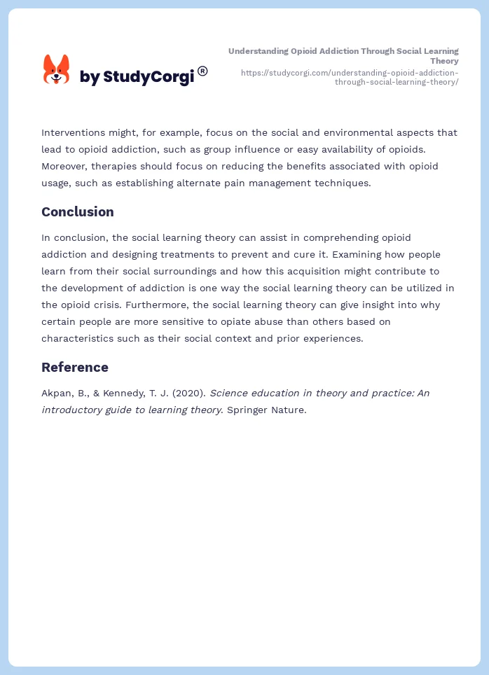 Understanding Opioid Addiction Through Social Learning Theory. Page 2