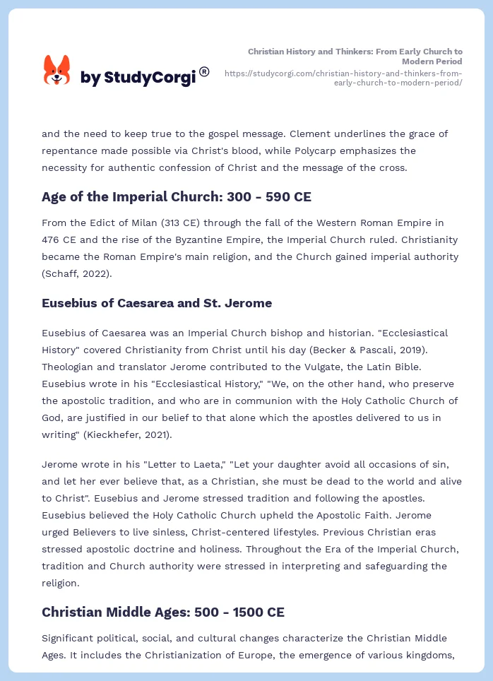 Christian History and Thinkers: From Early Church to Modern Period. Page 2