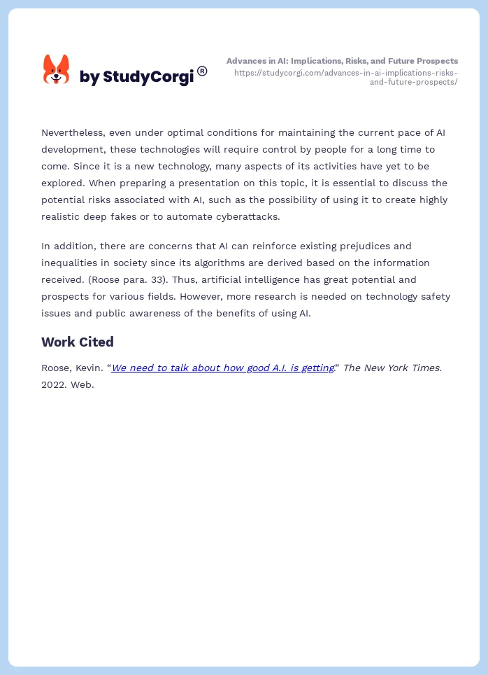 Advances in AI: Implications, Risks, and Future Prospects. Page 2