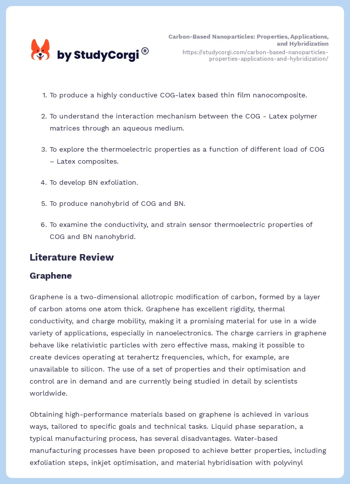 Carbon-Based Nanoparticles: Properties, Applications, and Hybridization. Page 2