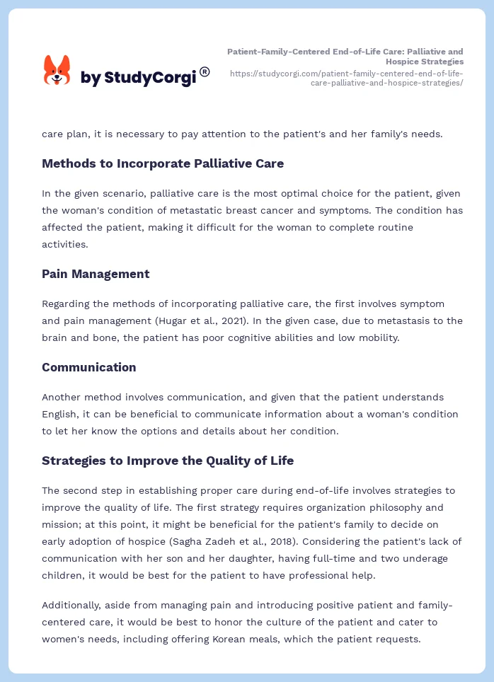 Patient-Family-Centered End-of-Life Care: Palliative and Hospice Strategies. Page 2