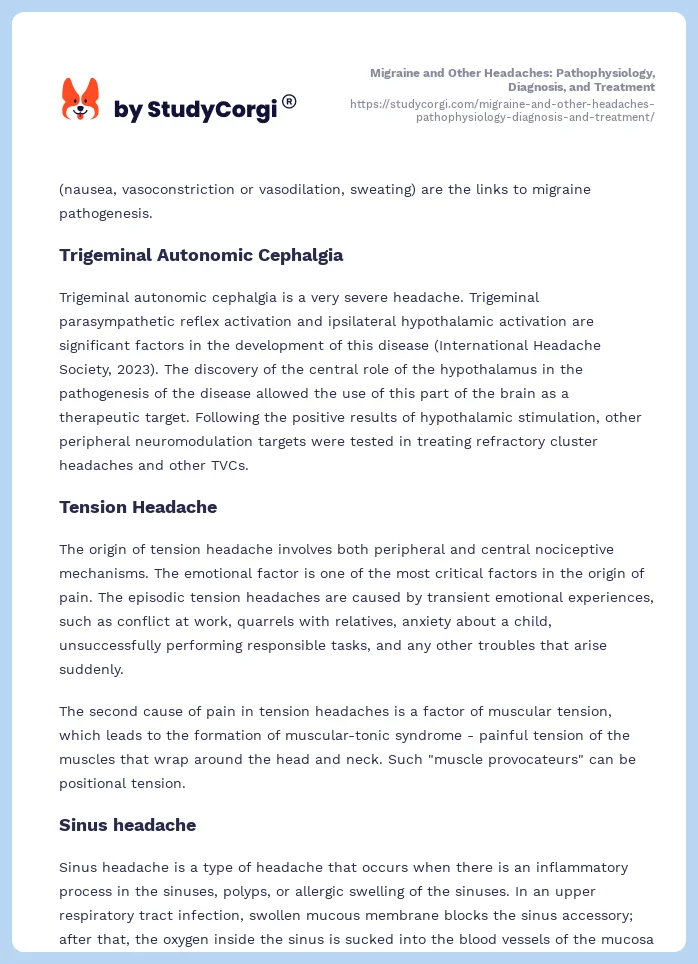 Migraine and Other Headaches: Pathophysiology, Diagnosis, and Treatment. Page 2