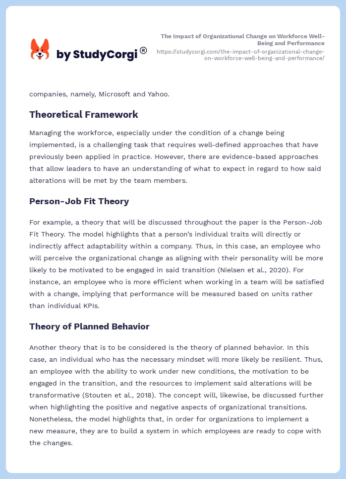 The Impact of Organizational Change on Workforce Well-Being and Performance. Page 2