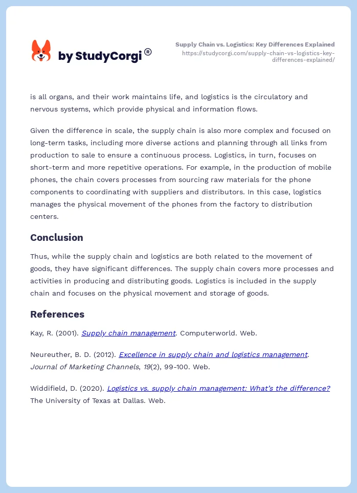 Supply Chain vs. Logistics: Key Differences Explained. Page 2