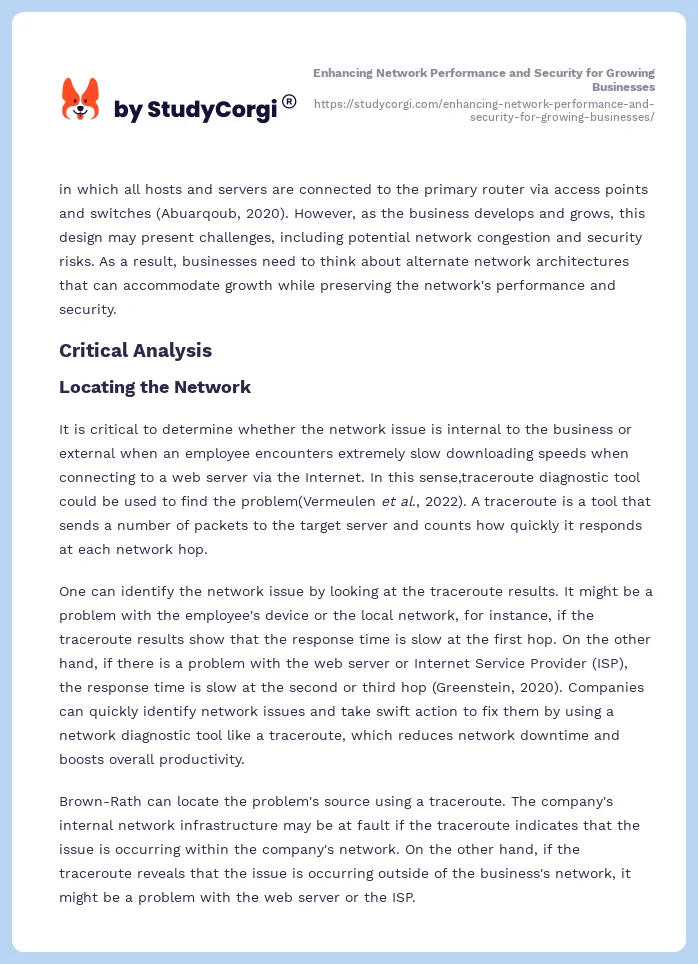 Enhancing Network Performance and Security for Growing Businesses. Page 2