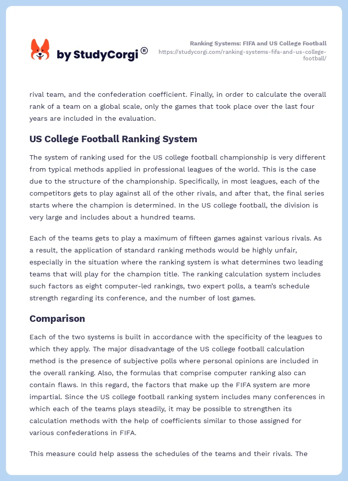 Ranking Systems: FIFA and US College Football. Page 2