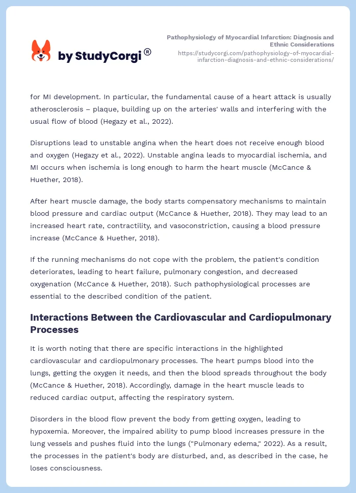 Pathophysiology of Myocardial Infarction: Diagnosis and Ethnic Considerations. Page 2