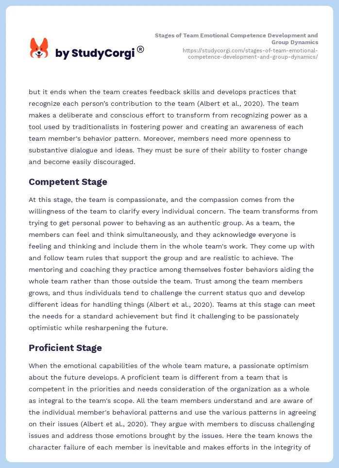 Stages of Team Emotional Competence Development and Group Dynamics. Page 2