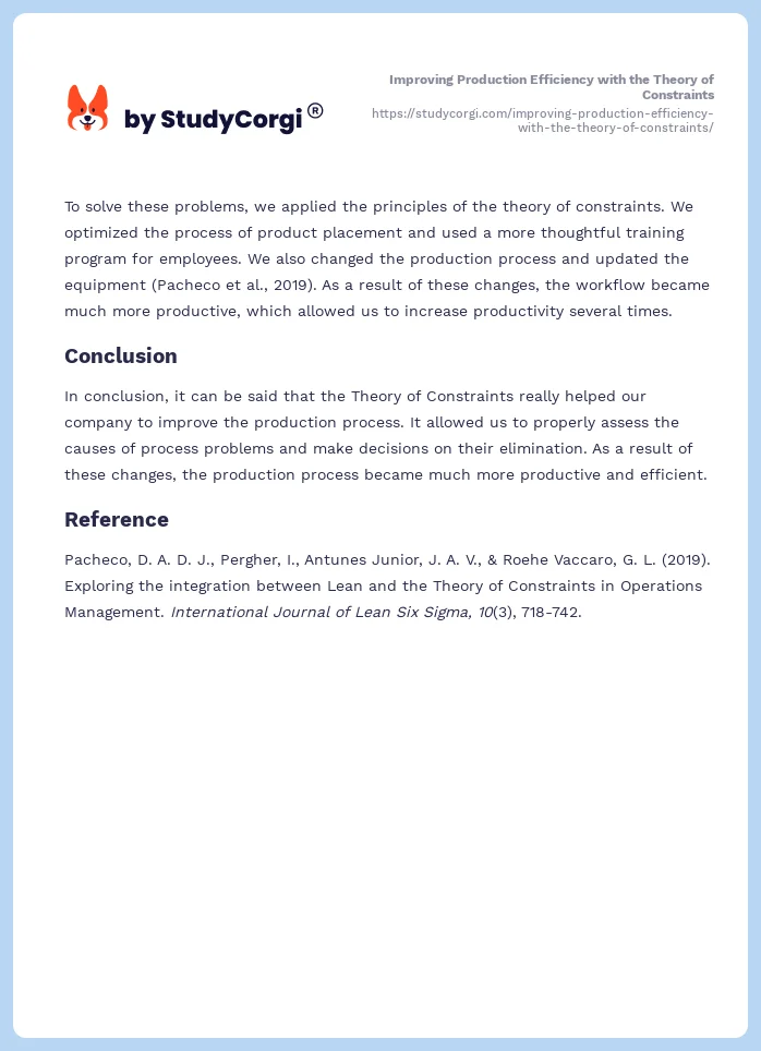 Improving Production Efficiency with the Theory of Constraints. Page 2