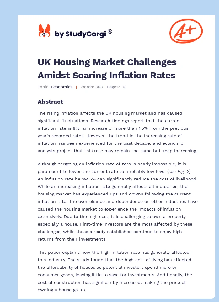 UK Housing Market Challenges Amidst Soaring Inflation Rates. Page 1