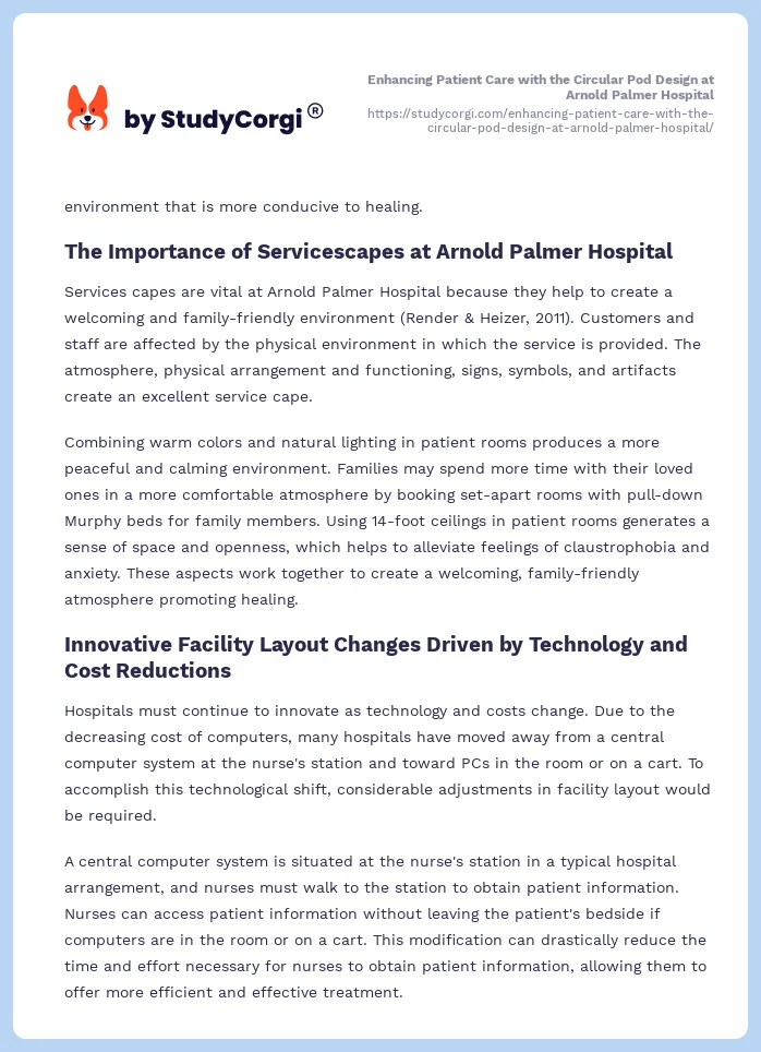 Enhancing Patient Care with the Circular Pod Design at Arnold Palmer Hospital. Page 2