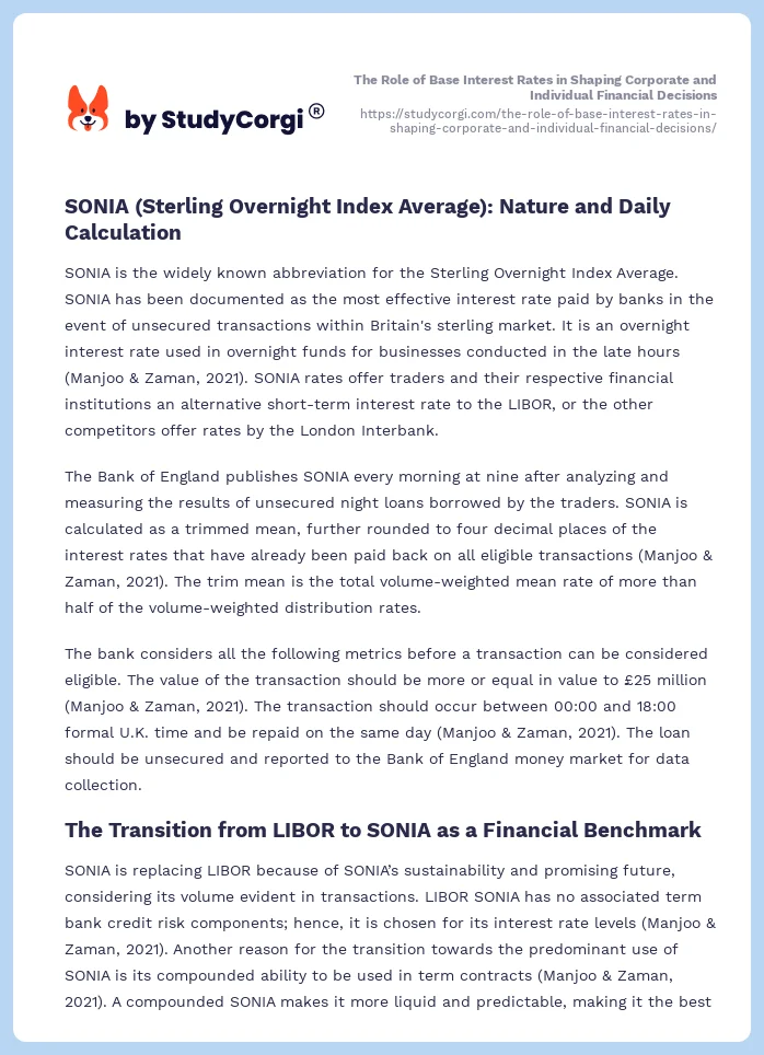 The Role of Base Interest Rates in Shaping Corporate and Individual Financial Decisions. Page 2