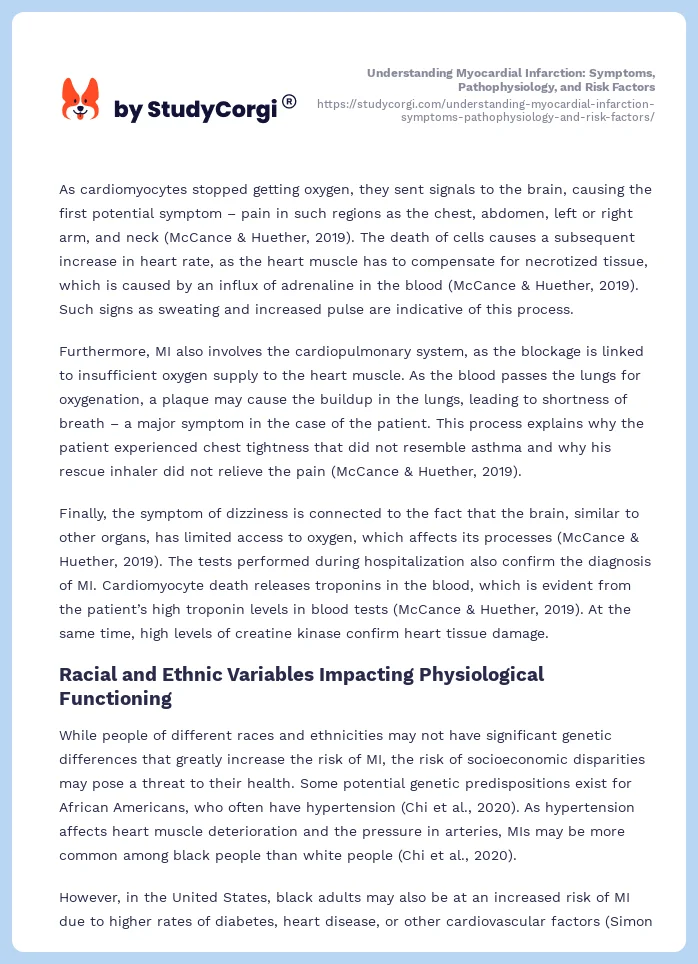 Understanding Myocardial Infarction: Symptoms, Pathophysiology, and Risk Factors. Page 2