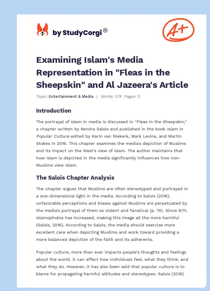 Examining Islam's Media Representation in "Fleas in the Sheepskin" and Al Jazeera's Article. Page 1