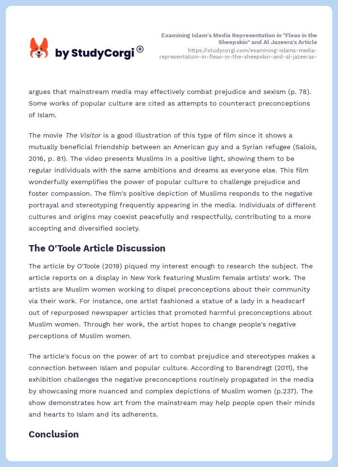 Examining Islam's Media Representation in "Fleas in the Sheepskin" and Al Jazeera's Article. Page 2