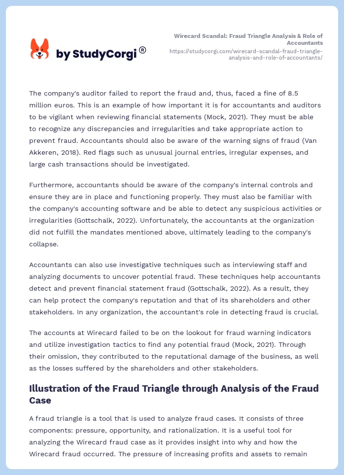 Wirecard Scandal: Fraud Triangle Analysis & Role of Accountants. Page 2