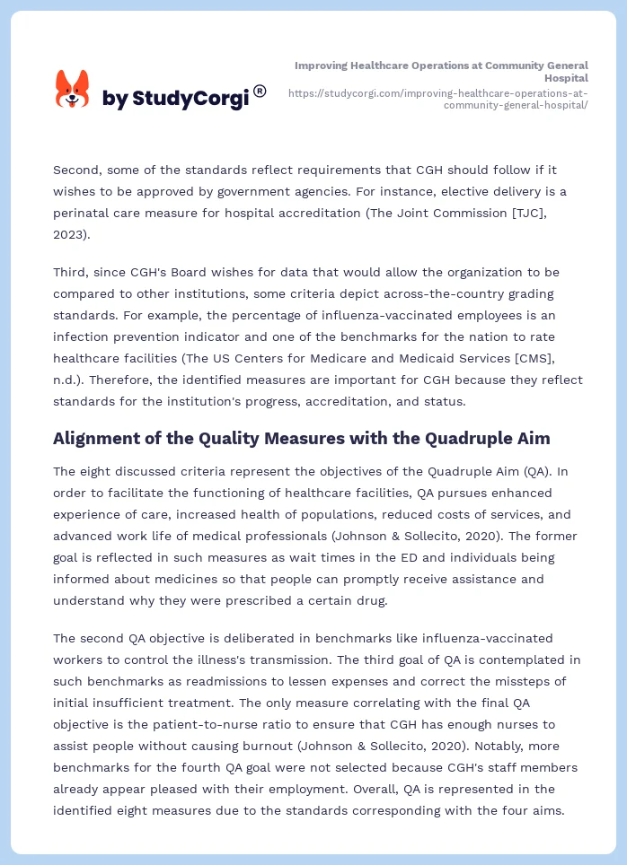 Improving Healthcare Operations at Community General Hospital. Page 2