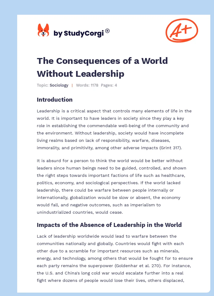 The Consequences of a World Without Leadership. Page 1