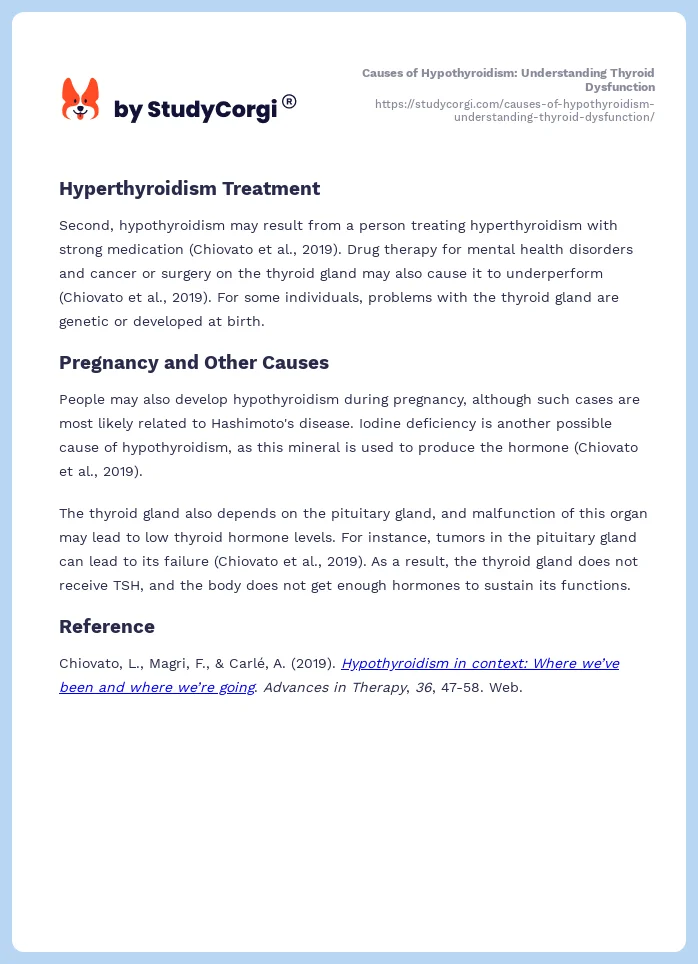 Causes of Hypothyroidism: Understanding Thyroid Dysfunction. Page 2