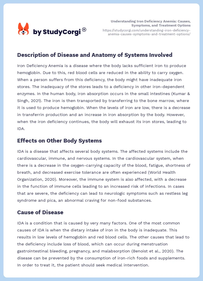 Understanding Iron Deficiency Anemia: Causes, Symptoms, and Treatment Options. Page 2