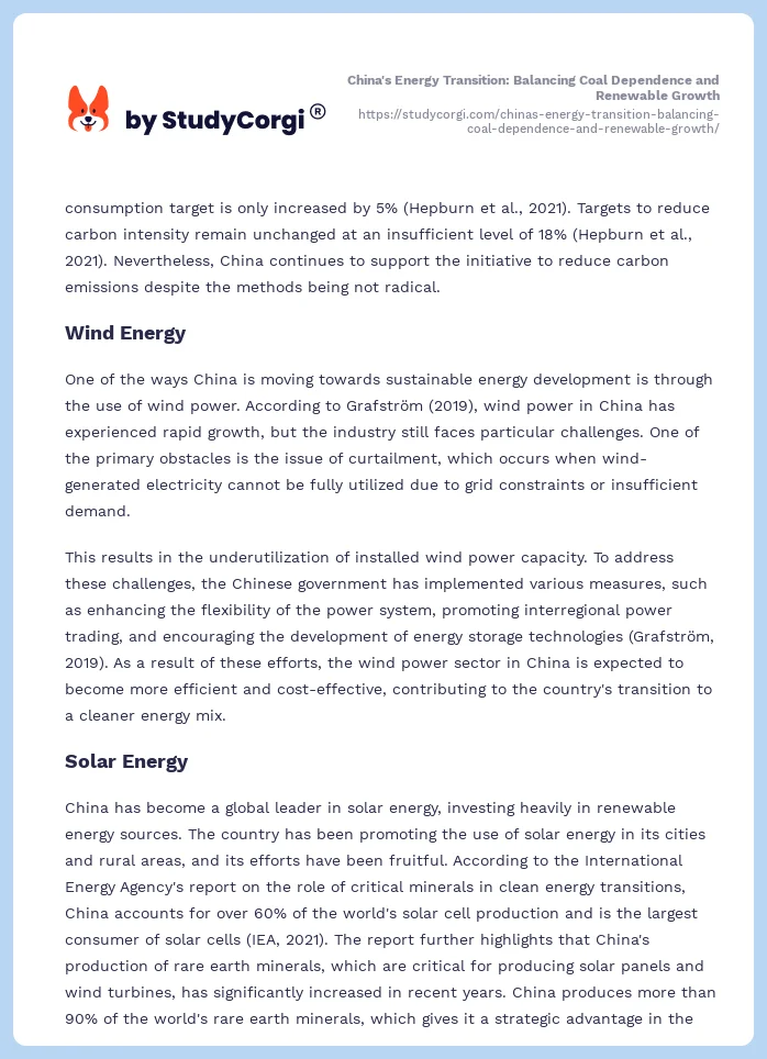 China's Energy Transition: Balancing Coal Dependence and Renewable Growth. Page 2