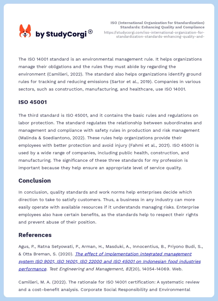 ISO (International Organization for Standardization) Standards: Enhancing Quality and Compliance. Page 2