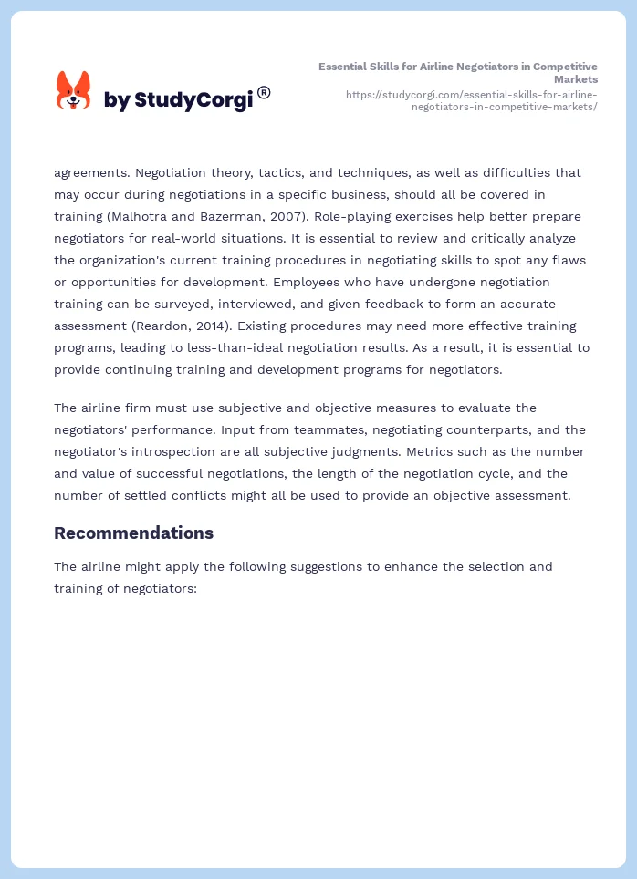 Essential Skills for Airline Negotiators in Competitive Markets. Page 2