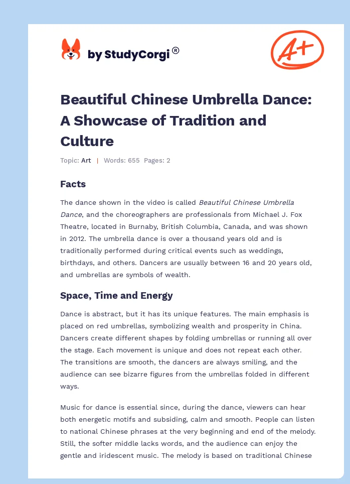 Beautiful Chinese Umbrella Dance: A Showcase of Tradition and Culture. Page 1