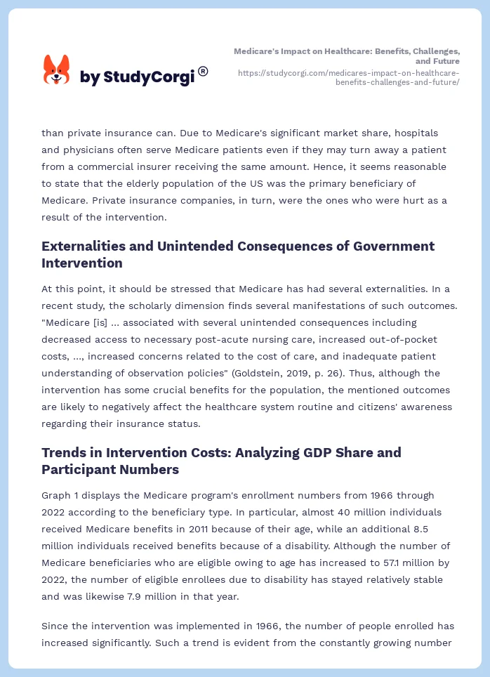 Medicare's Impact on Healthcare: Benefits, Challenges, and Future. Page 2