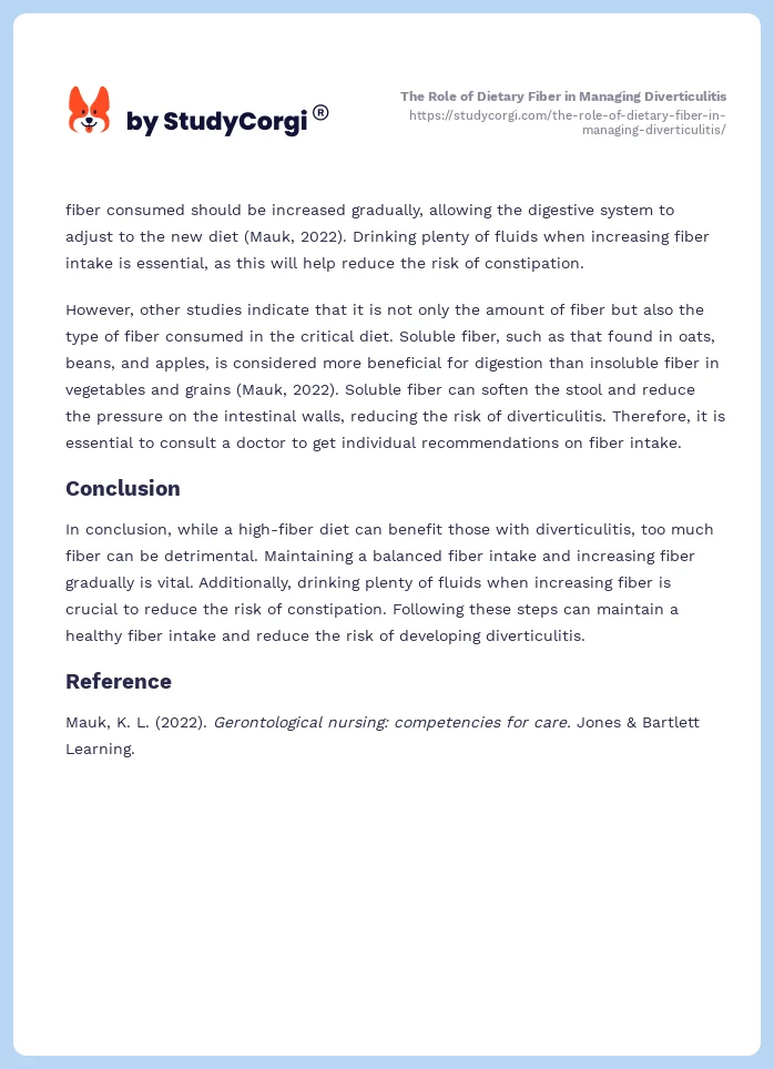 The Role of Dietary Fiber in Managing Diverticulitis. Page 2