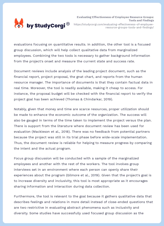 Evaluating Effectiveness of Employee Resource Groups: Tools and Findings. Page 2