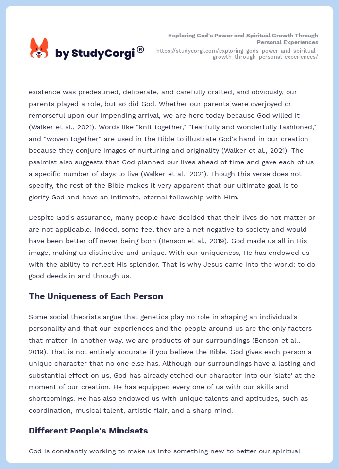 Exploring God's Power and Spiritual Growth Through Personal Experiences. Page 2