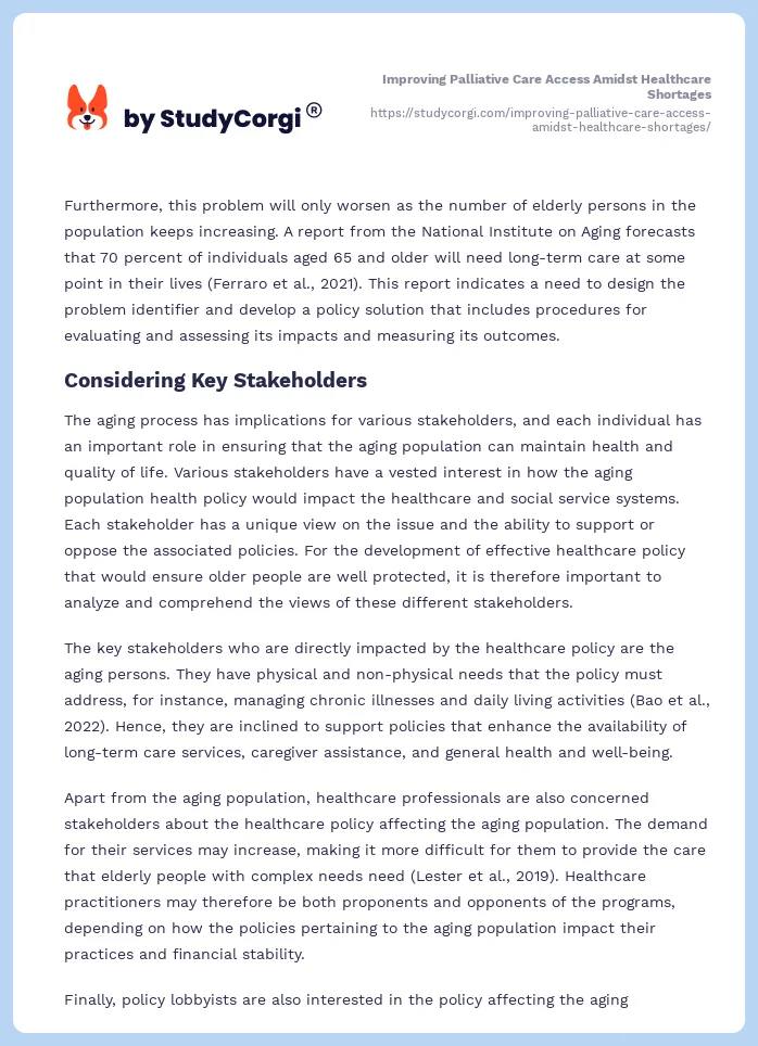 Improving Palliative Care Access Amidst Healthcare Shortages. Page 2