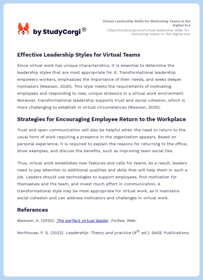 Virtual Leadership Skills for Motivating Teams in the Digital Era. Page 2