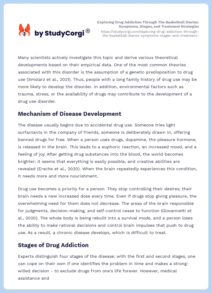 Exploring Drug Addiction Through The Basketball Diaries: Symptoms, Stages, and Treatment Strategies. Page 2