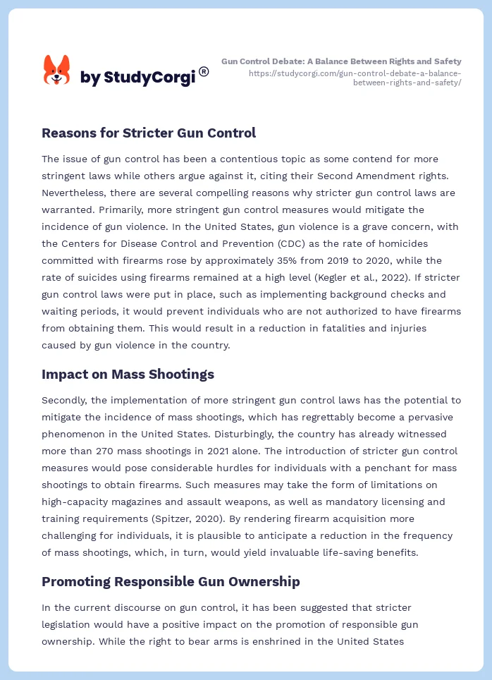 Gun Control Debate: A Balance Between Rights and Safety. Page 2