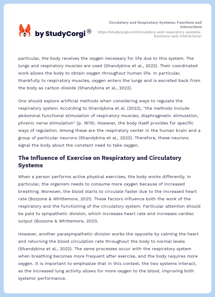 Circulatory and Respiratory Systems: Functions and Interactions. Page 2