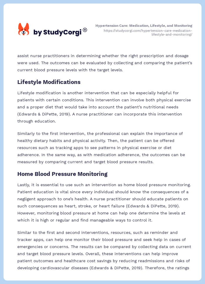 Hypertension Care: Medication, Lifestyle, and Monitoring. Page 2