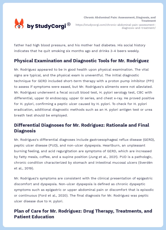 Chronic Abdominal Pain: Assessment, Diagnosis, and Treatment. Page 2