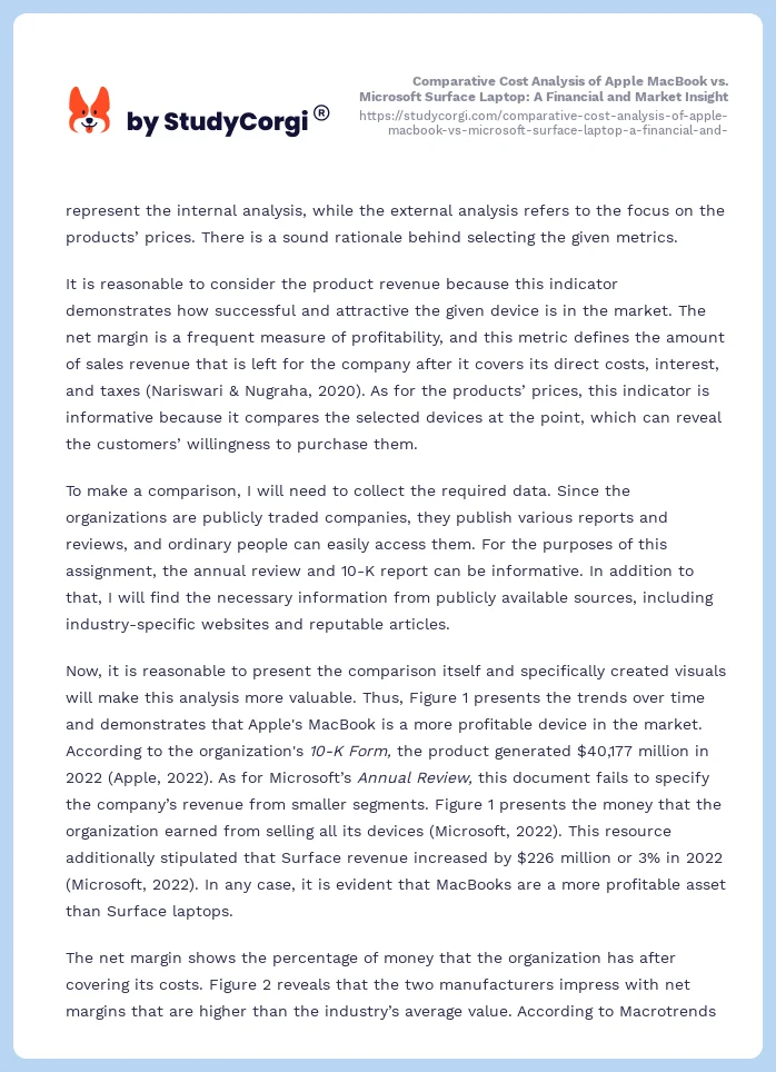 Comparative Cost Analysis of Apple MacBook vs. Microsoft Surface Laptop: A Financial and Market Insight. Page 2