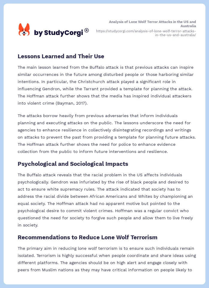 Analysis of Lone Wolf Terror Attacks in the US and Australia. Page 2