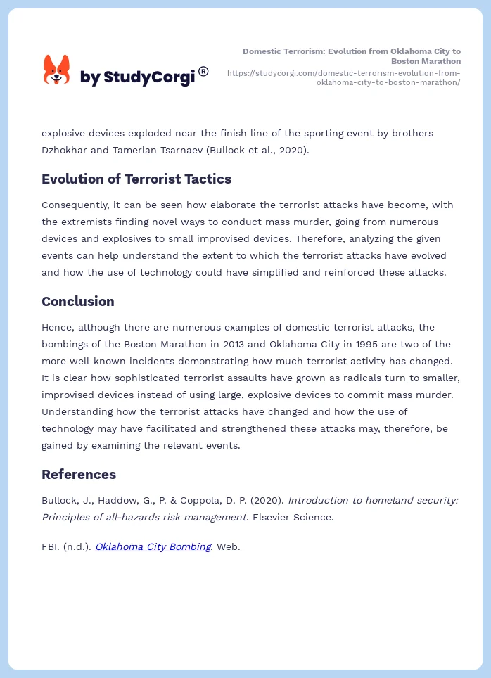 Domestic Terrorism: Evolution from Oklahoma City to Boston Marathon. Page 2