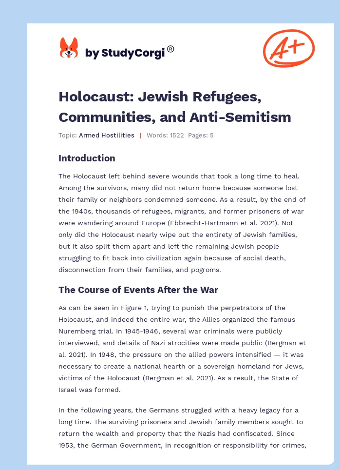 Holocaust: Jewish Refugees, Communities, and Anti-Semitism. Page 1