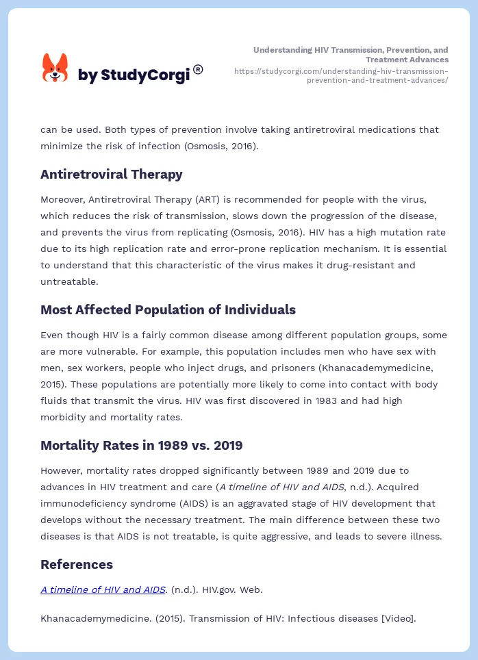 Understanding HIV Transmission, Prevention, and Treatment Advances. Page 2