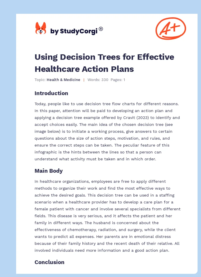 Using Decision Trees for Effective Healthcare Action Plans. Page 1