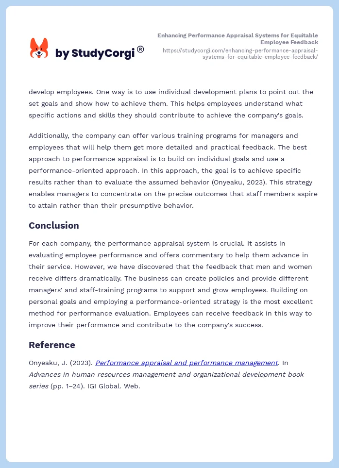 Enhancing Performance Appraisal Systems for Equitable Employee Feedback. Page 2